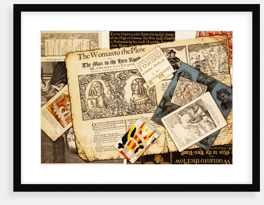 Trompe l'oeil, engravings and pages from books by Samuel Moore