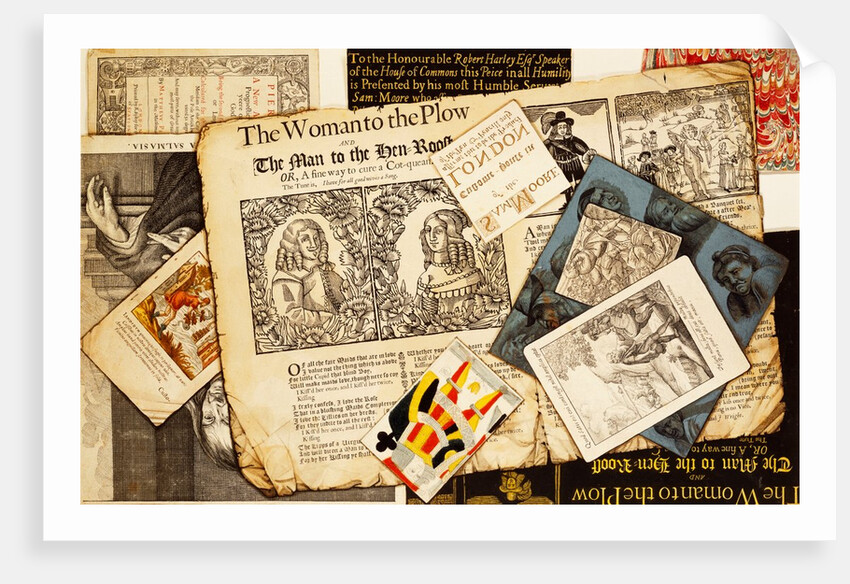 Trompe l'oeil, engravings and pages from books by Samuel Moore