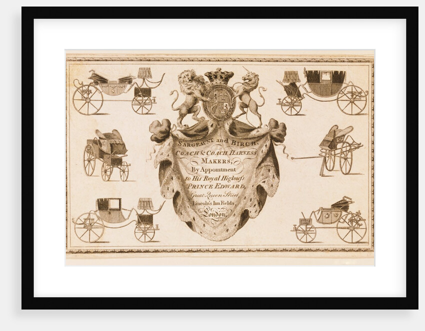 Trade Card of Sargeant & Birch. England, late 18th century by Unknown