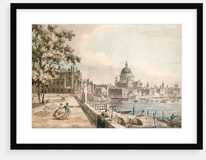St Paul's Cathedral from the terrace of Old Somerset House by William James
