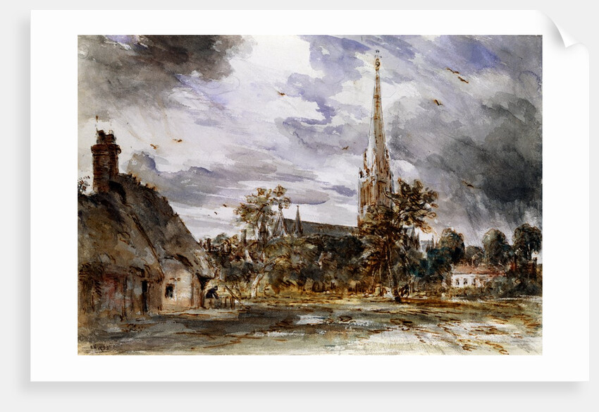 Salisbury Cathedral with Cottages by John Constable