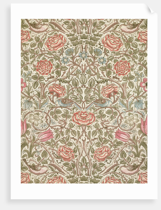 Rose furnishing fabric by William Morris