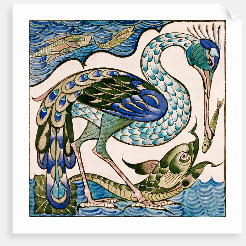 Heron and Dolphin by William Frend De Morgan