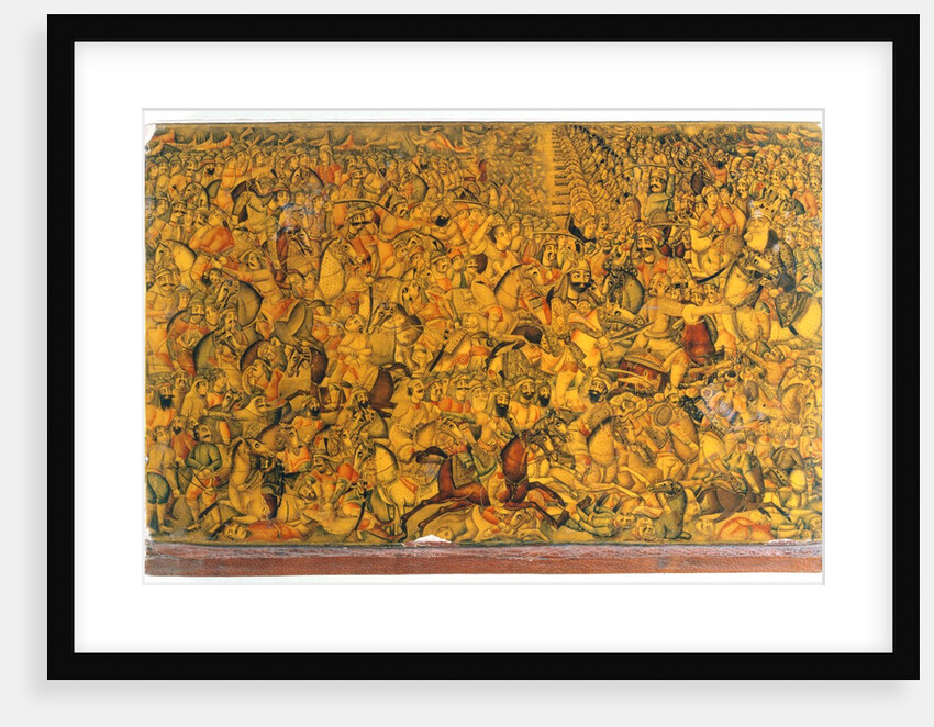 Battle scene depicted on a book cover. Persia, 1739 by Anonymous