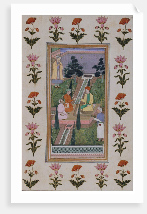 Friends in a Garden. India, early 17th century by Unknown