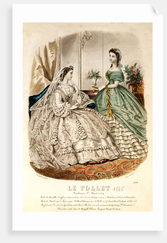 Bridal costume. Paris, France, 1865 by Unknown