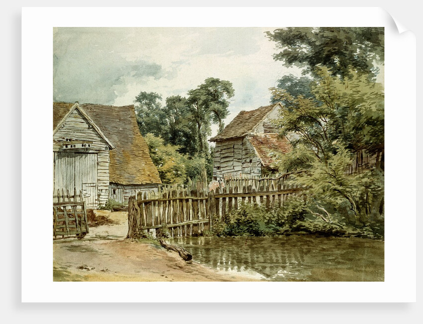 Farmyard with Pool by William Henry Hunt