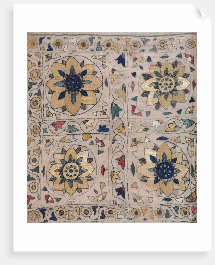 Napkin with flower motif. Punjab, India, 19th century by Unknown
