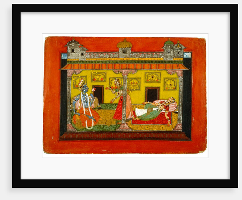 Radha stupified. Basohli, Punjab Hills, India, mid-17th century by Unknown