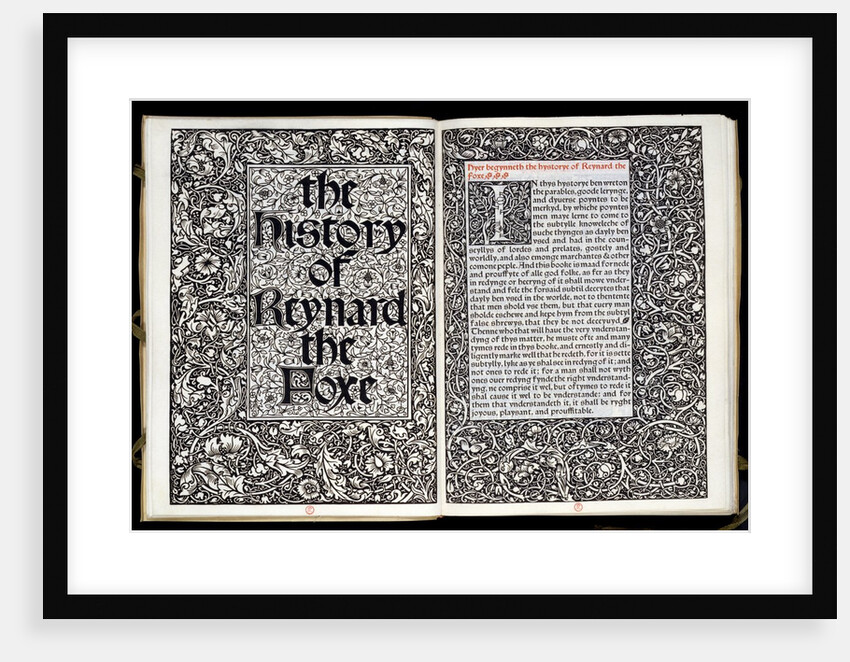 Title pages from The History of Reynard The Foxe by William Morris