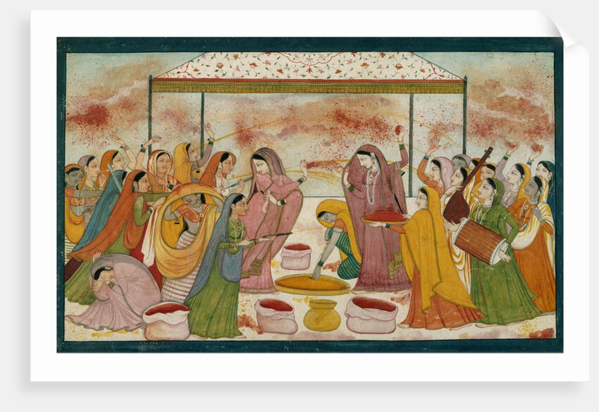 Radha celebrating the Holi festival. Kangra, Punjab Hills, India, late 18th century by Unknown