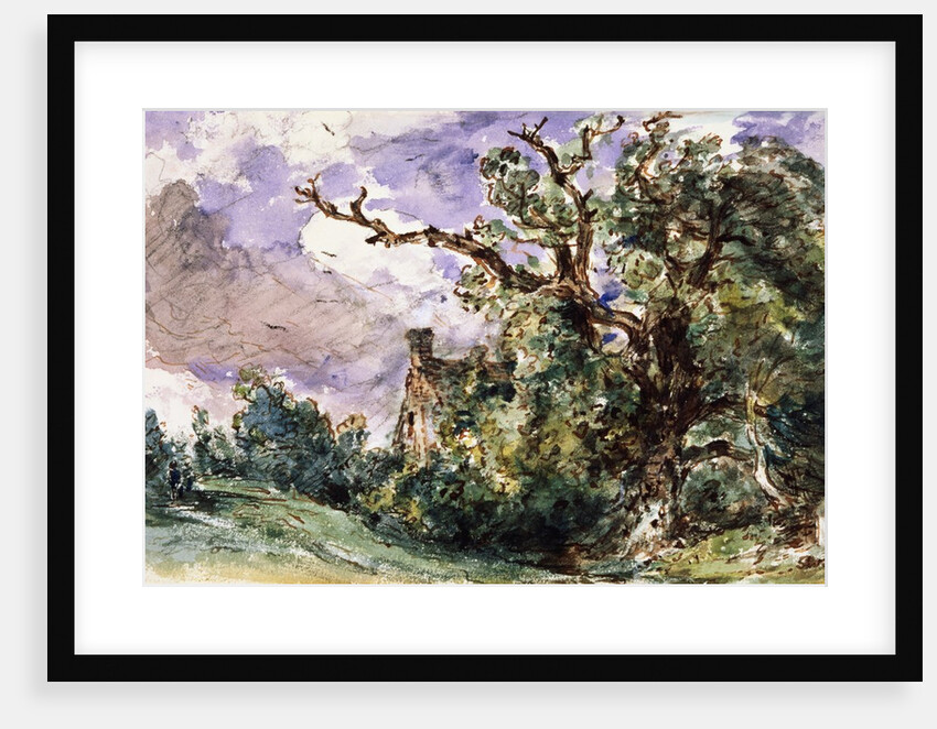 A cottage by a wood at Findon by John Constable