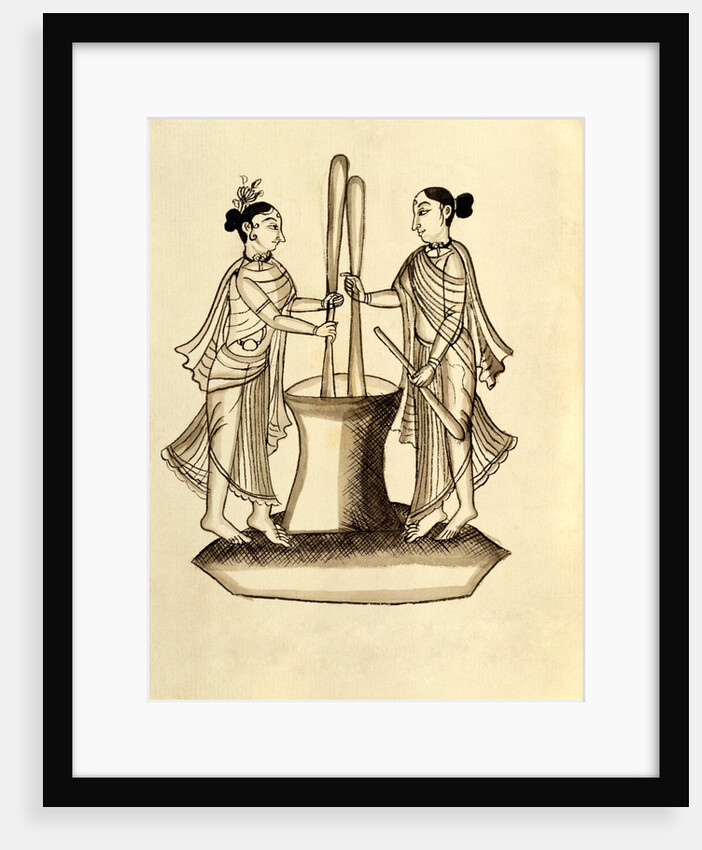 Newari women making rice by Unknown