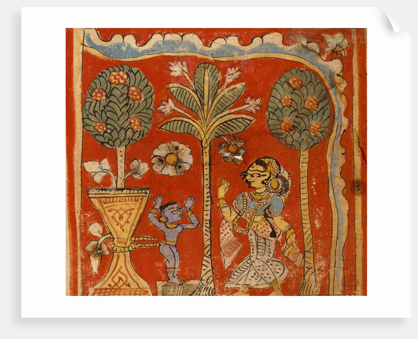 Krishna tied to a mortar by Unknown
