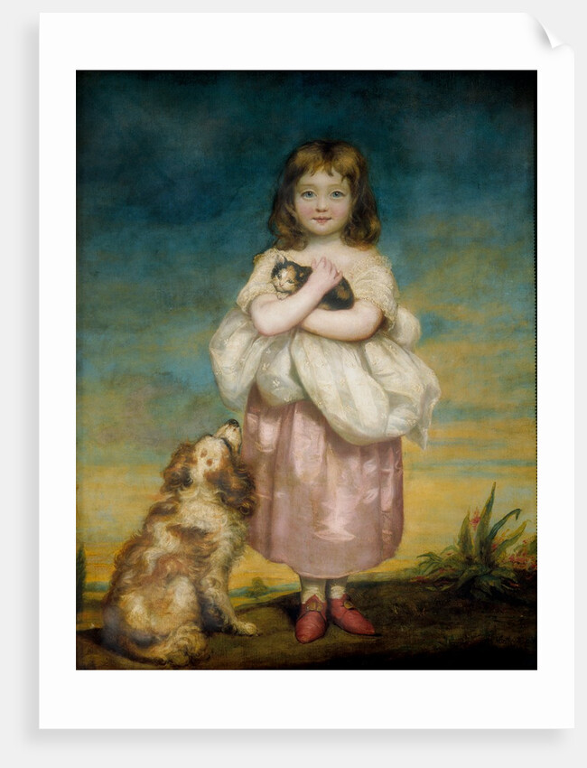A Little Girl Nursing a Kitten by James Northcote