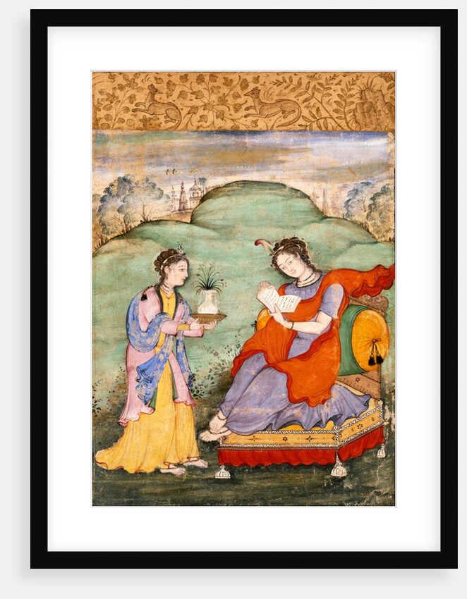 Lady with a companion. India, Mughal period, early 17th century by Unknown