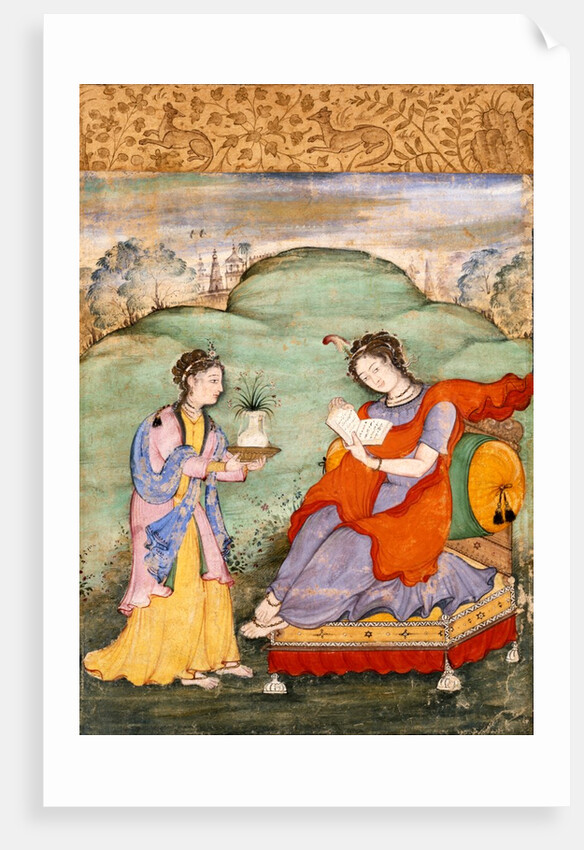Lady with a companion. India, Mughal period, early 17th century by Unknown