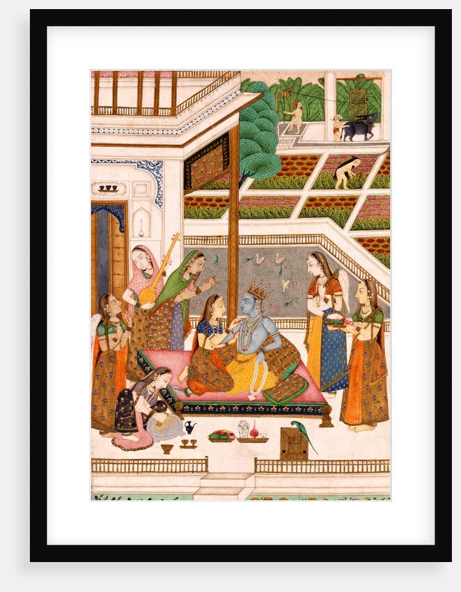 Deccani painting of Radha embracing Krishna. Hyderabad, India, late 18th century by Unknown