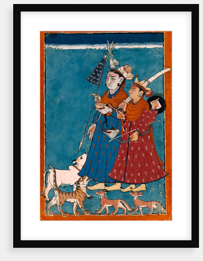 Shiva and the goddess Devi with attendant animals by Unknown