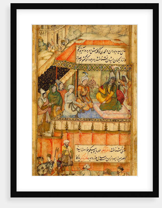 Queen holding audience in a tent by Unknown