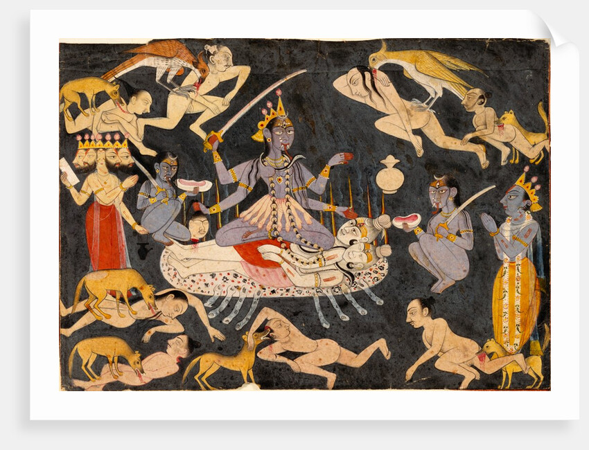 Goddess Kali with attendants and corpses by Unknown