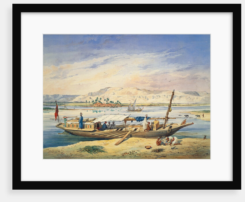 Kanja on the Nile at Luxor by Achille-Constant-Theodore-Emile Prisse d'Avennes