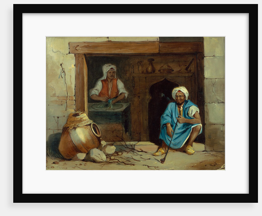 An Egyptian Baker and his assistant at the door of a cakeshop by Achille-Constant-Theodore-Emile Prisse d'Avennes