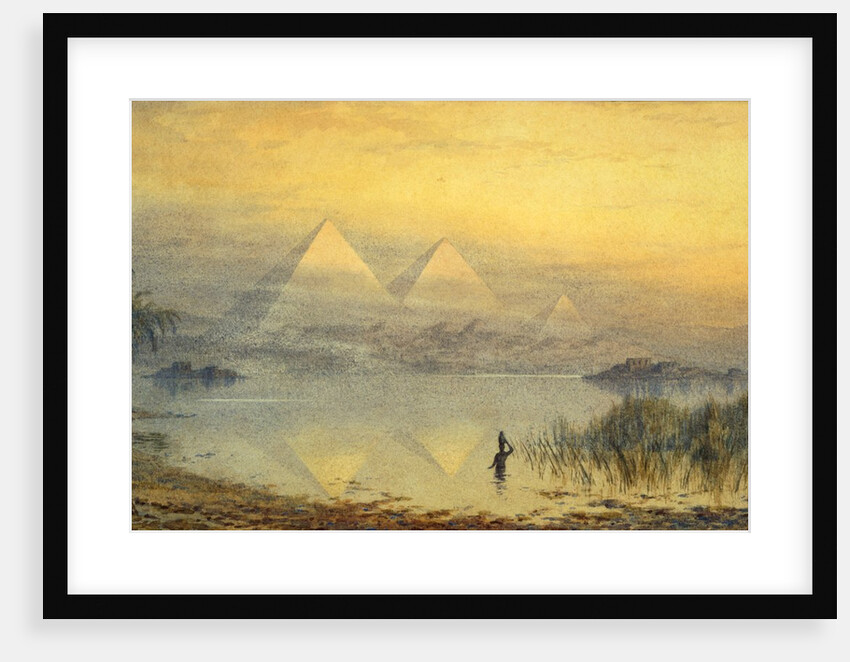 The Pyramids during the Nile flood by Henry Noel Shore