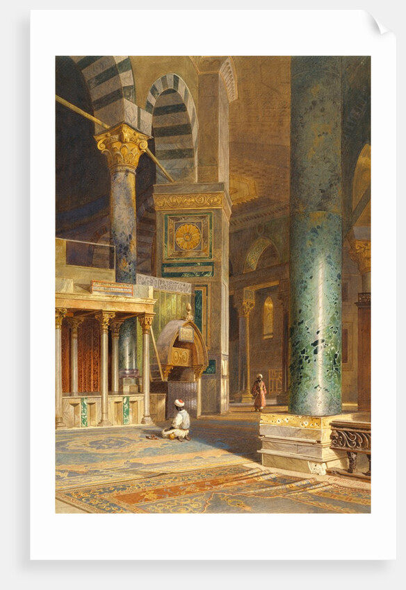 Interior of the Dome of the Rock, Holy Land by Carl Friedrich Heinrich Werner