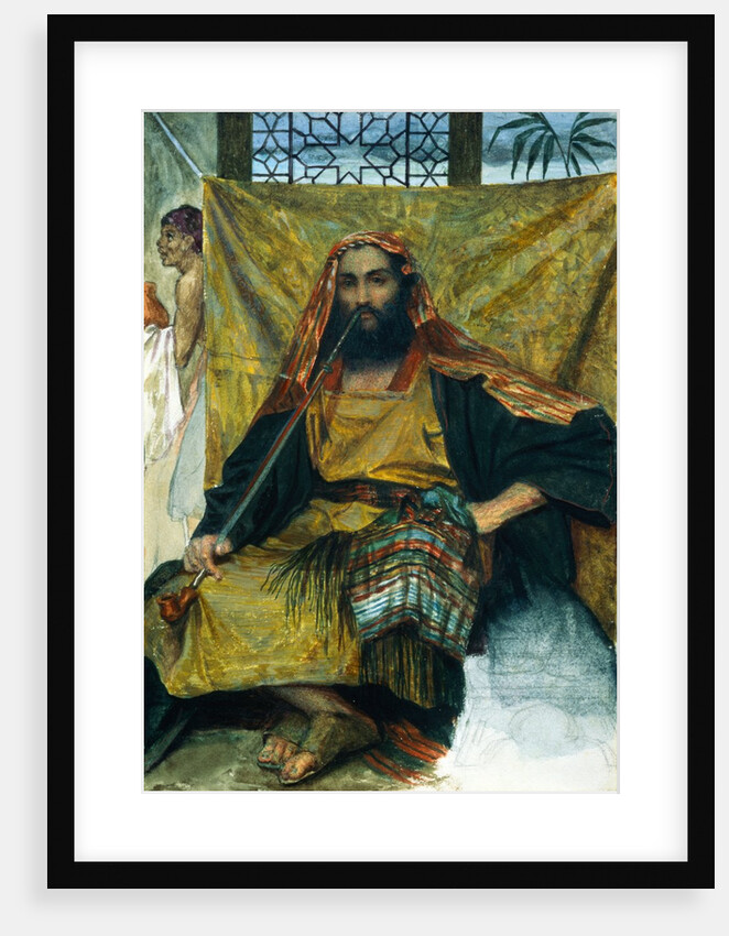 Man in Arab Costume, Seated and Smoking by Alfred Hassam
