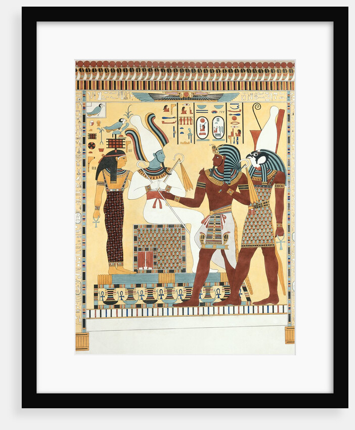 Seti I being conducted by Horus into the presence of Osiris. Luxor, Egypt, 19th century by Giovanni Battista Belzoni