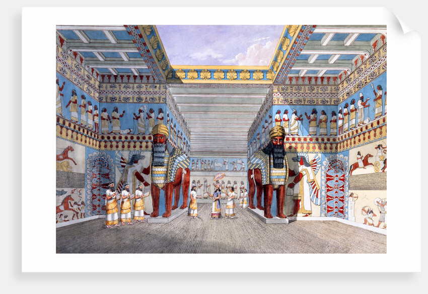 Reconstruction of the Throne Room in the palace of Ashurnasipal II at Nimrud, in Iraq by Austen Henry Layard
