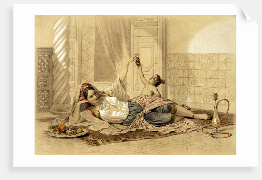 An Odalisque Playing With a Child by Félix Henri Emmanuel Philippoteaux