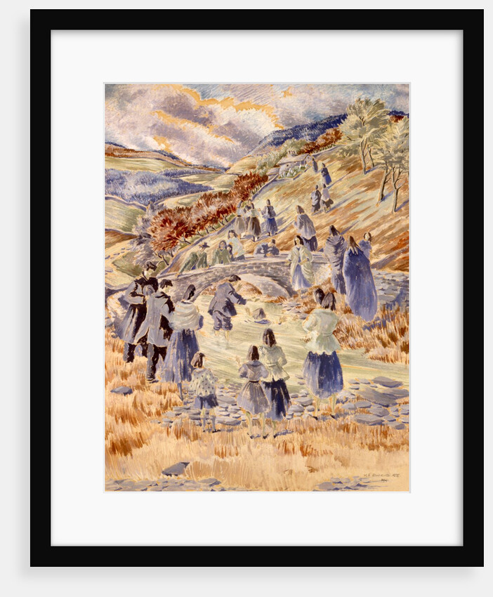 Baptism in the River Ceiriog, at Pontfadog, Denbighshire by Mildred Eldridge