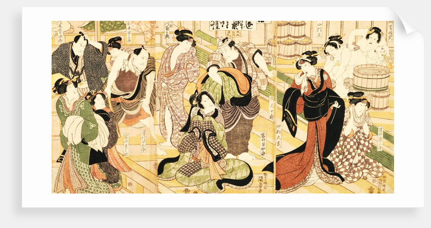 Scene of Women at a Bathhouse from the Kabuki's play Yamato Meisho Senbonzakura by Utagawa Kunisada