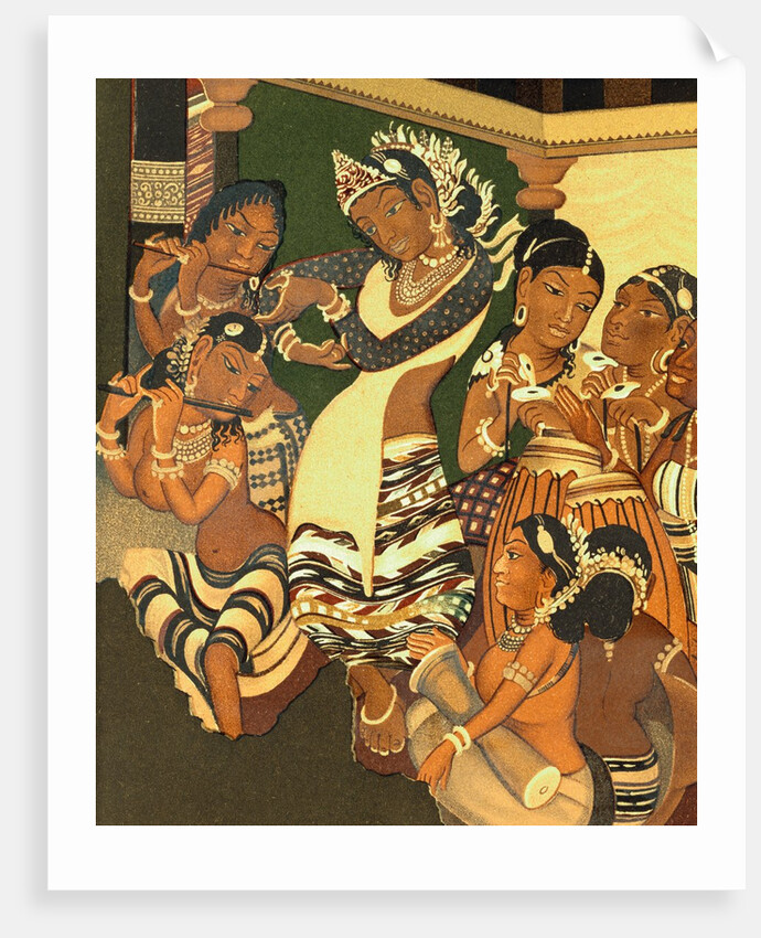 Dancing girl and musicians from the Ajanta Caves by John Griffiths