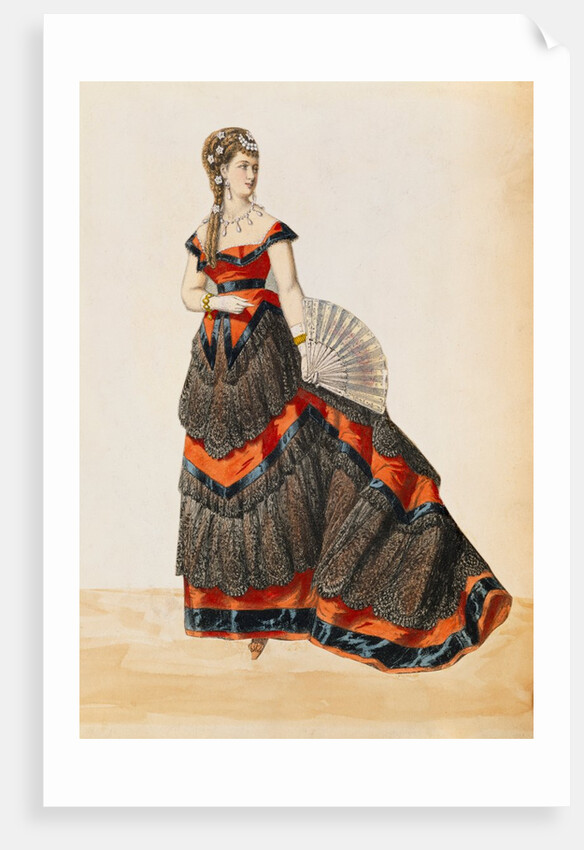 Design for a female costume. Great Britain, 19th century by Anonymous