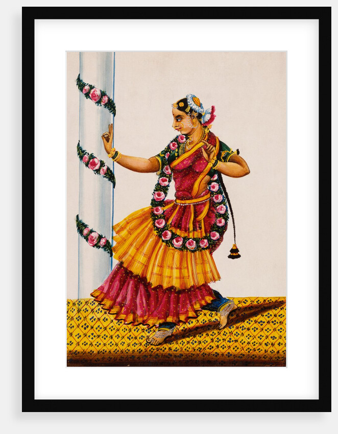 Dancing girl with rose-garland by Unknown