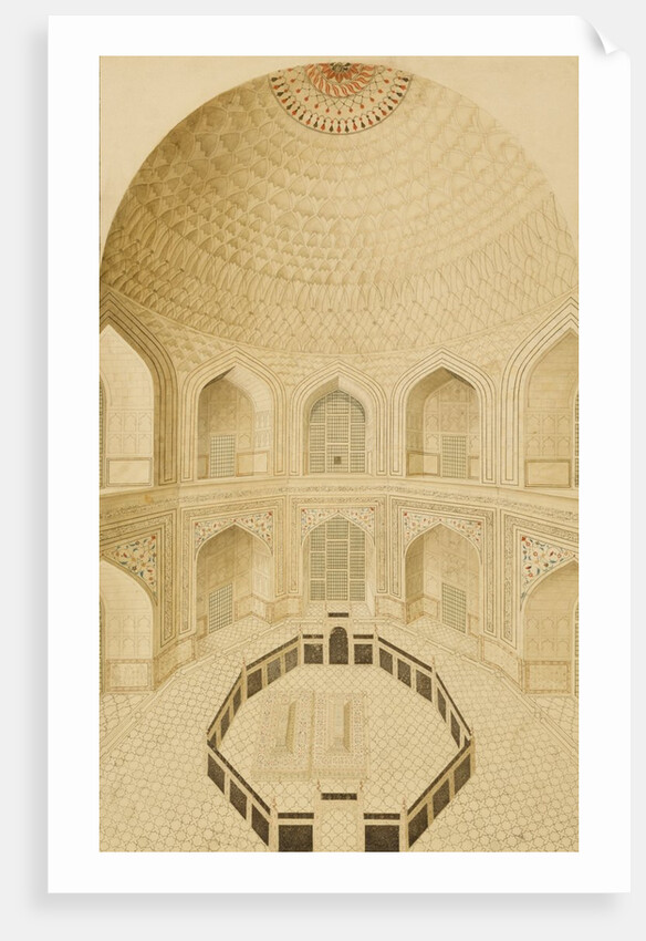 Interior of the tomb chamber of the Taj Mahal by Unknown