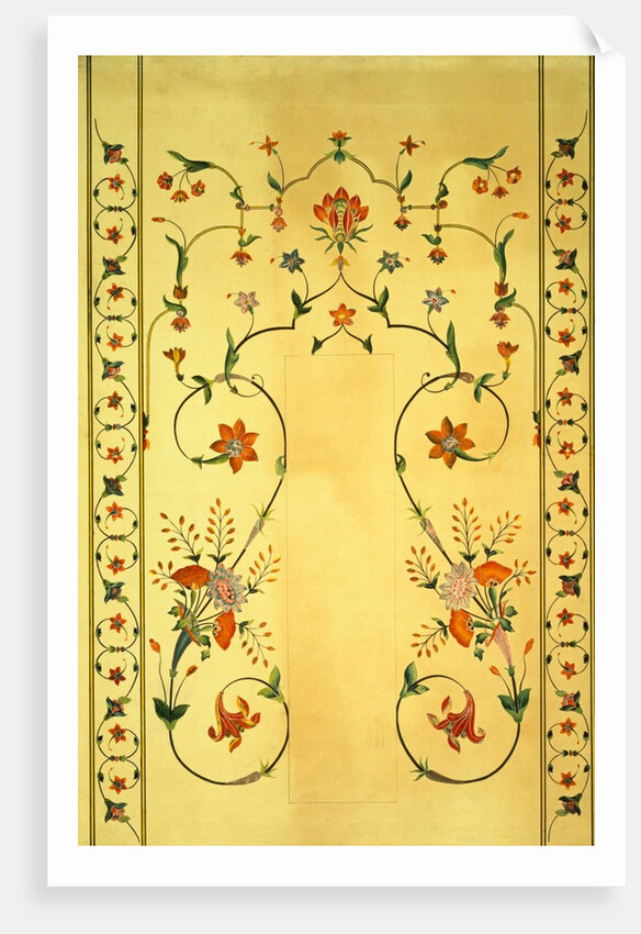 Floral decoration on the cenotaph of Shah Jahan by Unknown
