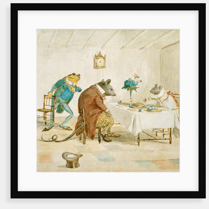 Frog, Rat and Mouse at Table by Randolf Caldecott