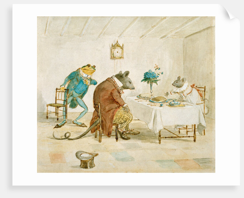 Frog, Rat and Mouse at Table by Randolf Caldecott