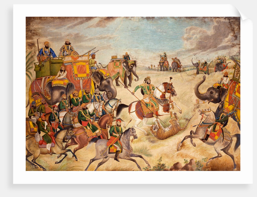 A Tiger Hunt at Jhajjar by Ghulam Ali Khan