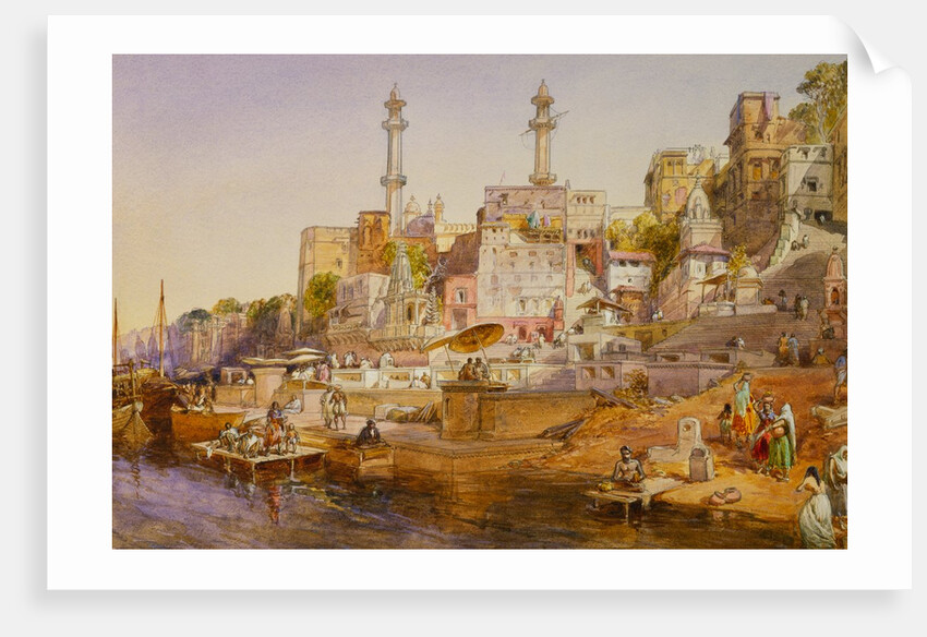 Mosque Ghat, Benares by William Simpson