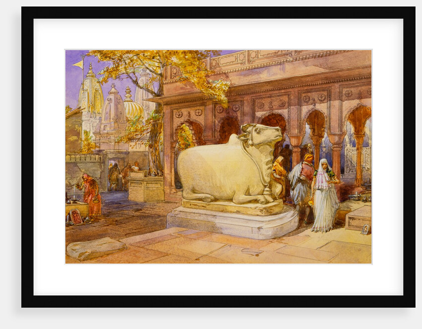 The Bull Nandi in the courtyard of the Golden Temple by William Simpson