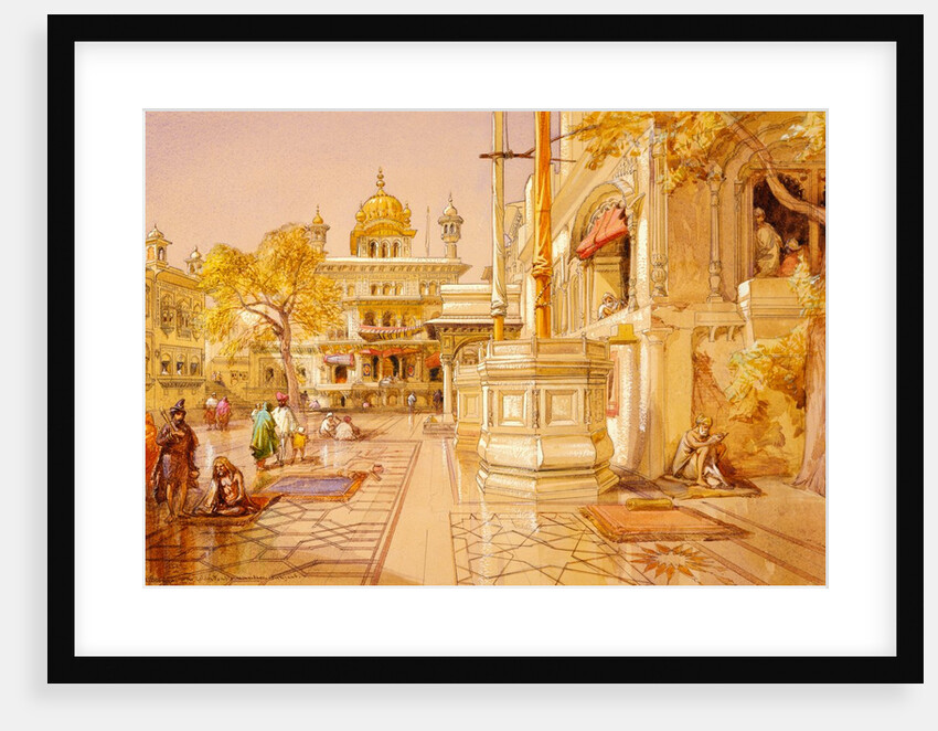 Akal Boonga at the Golden Temple at Amritsar by William Simpson