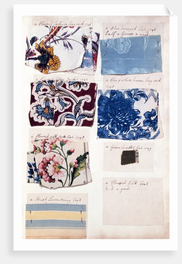 Textile Samples and Fashion Plates. England, 18th-19th century by Unknown