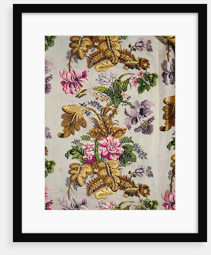 Brocaded floral textile, robe detail. England, c.1730 by Unknown