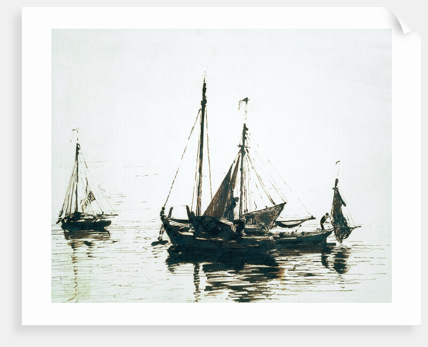 Fishing boats at anchor by John Constable
