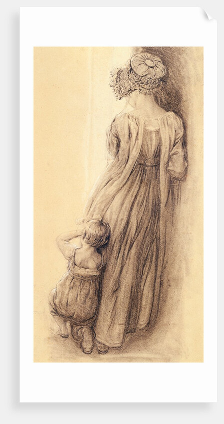 Life study of girl and child by William Mulready